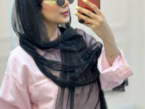 شال تور نگینی دور دانتل