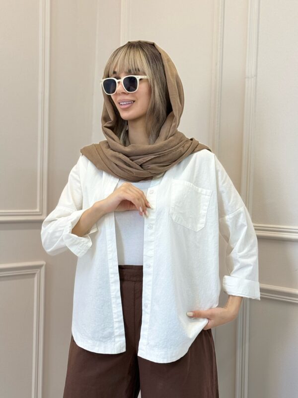 شومیز لینن تک جیب - Image 14