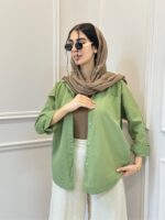 شومیز لینن تک جیب - Image 5