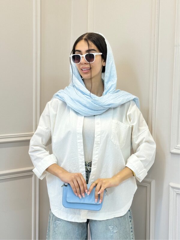 شومیز لینن تک جیب - Image 4
