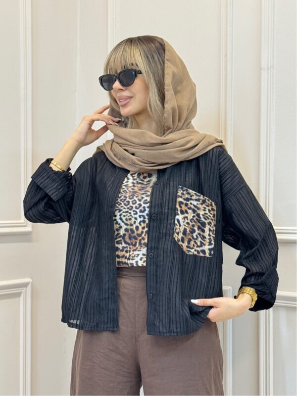 شومیز وکراپ پلنگی - Image 2