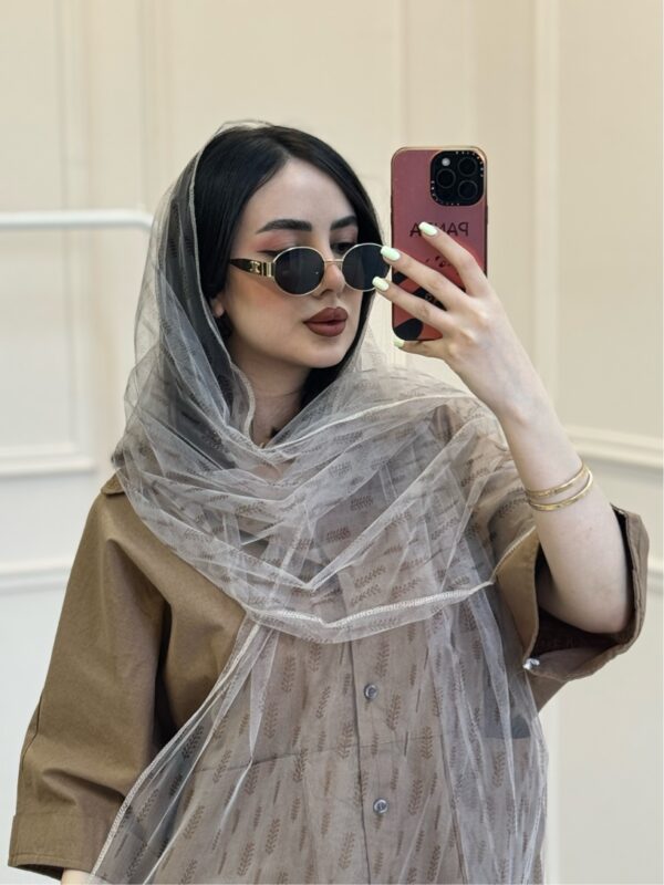 شال‌توری‌طرح دار موکا - Image 3