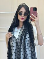 شال توری مشکی پاپیون - Image 2