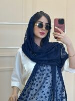 شال توری سرمه‌ای