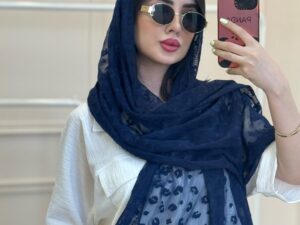 شال توری سرمه‌ای