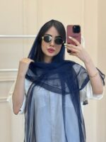 شال توری سرمه‌ای - Image 5